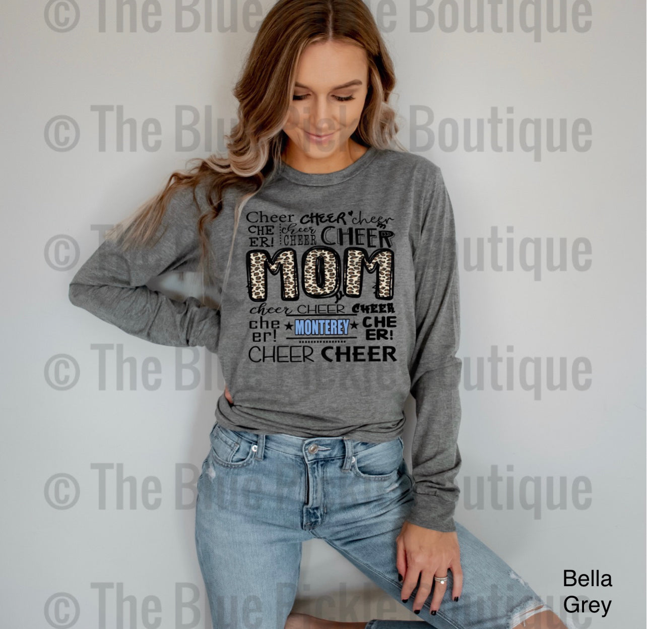 Sports Mom leopard print school spirit tee